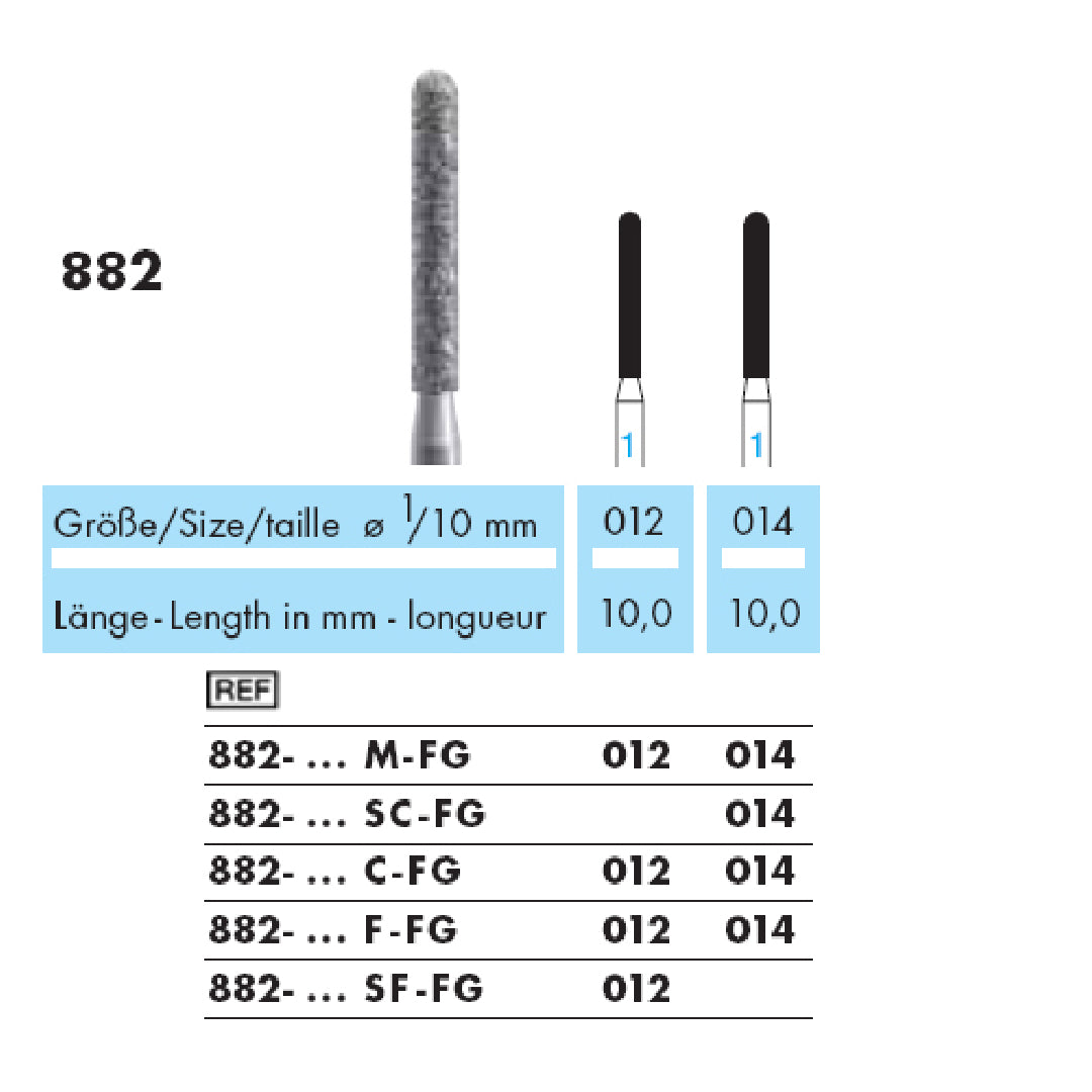 Chamfer arrotondata, Cilindro con punta arrotondata · 882 — singola
